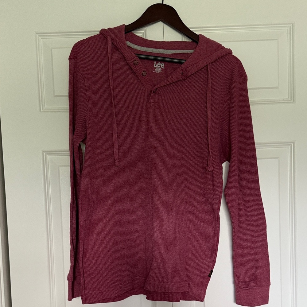 Lee Men's Red Lightweight Hooded Sweatshirt